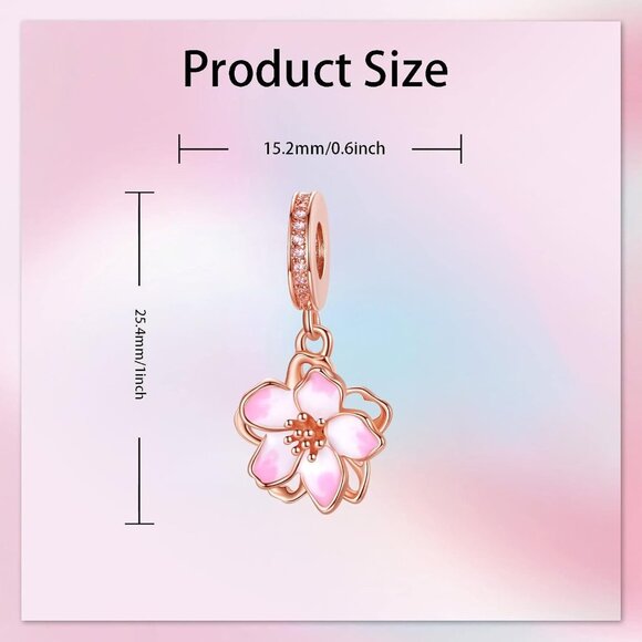 Love Heart Dangle 925 Sterling Silver Pendant Bead Charms - Picture 6 of 7